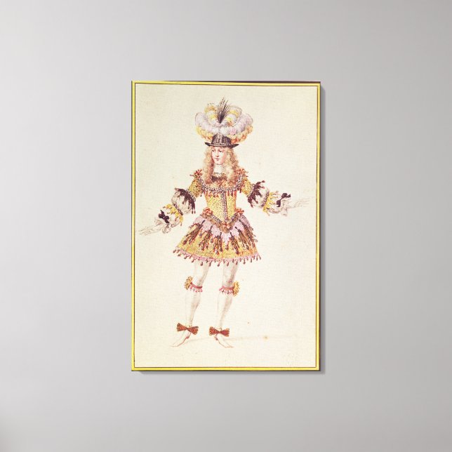 Costume design for male dancer, c.1660 canvas print (Front)