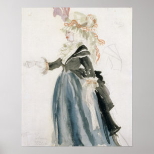 Costume design for 'Misa Sert' as 'Une Dame de la Poster