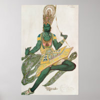 Costume design for Nijinsky as the 'Blue God'