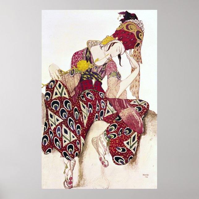 Costume design for Nijinsky at ballet 'La Poster (Front)