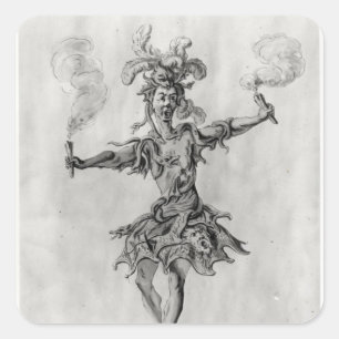 Costume design for the ballet 'Medusa' Square Sticker