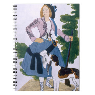 Costume design for The Huntress, 1922 (colour lith Notebook