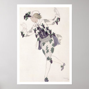Costume design for the Pageboy of the Fairy Lilac, Poster