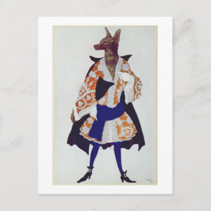 Costume design for The Wolf, from Sleeping Beauty Postcard