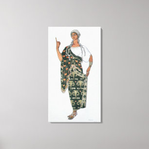 Costume design from Phedre, 1917 (colour litho) Canvas Print