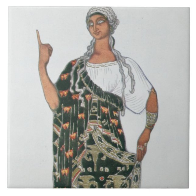 Costume design from Phedre, 1917 (colour litho) Tile (Front)