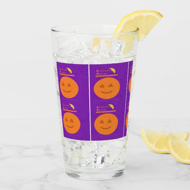 Costume Design Pumpkin Glass Cup (Back Ice)