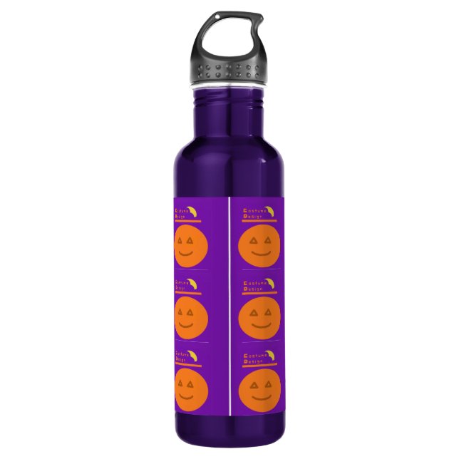 Costume Design Pumpkin Halloween Water Bottle (Front)