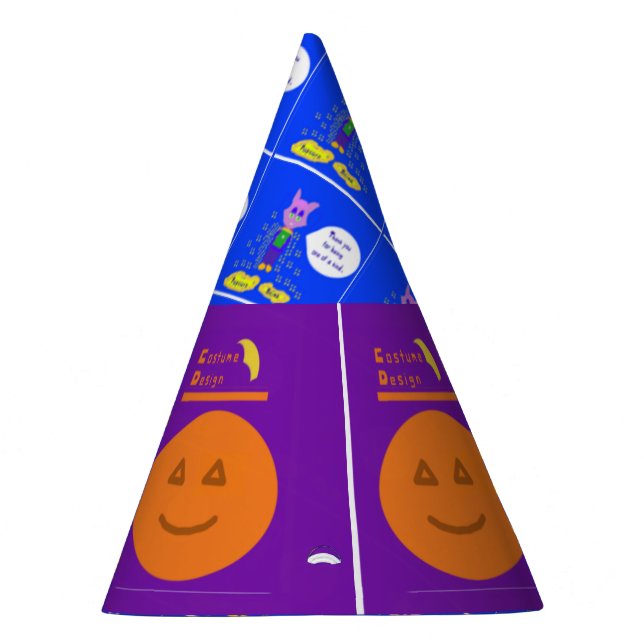 Costume Design Pumpkin Purple  Party Hat (Right)