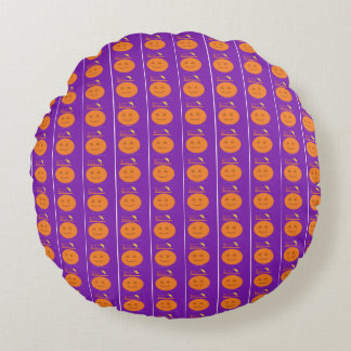 Costume Design Pumpkin Purple Round Pillow