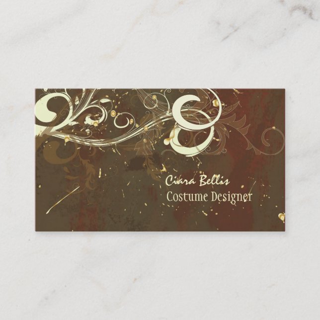 Costume Designer ~ Chocolate swirls Business Card (Front)