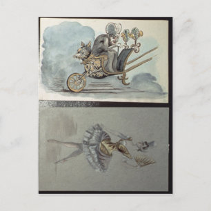 Costume designs for the ballet postcard