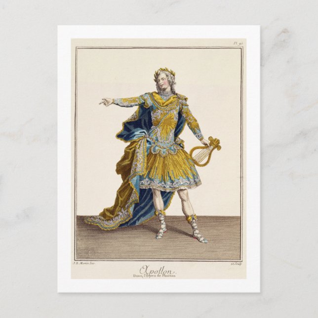 Costume for Apollo in the opera 'Phaethon', engrav Postcard (Front)