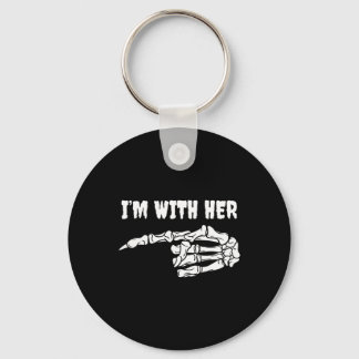 Costume For Couples I'm With Her Skeleton Matching Key Ring