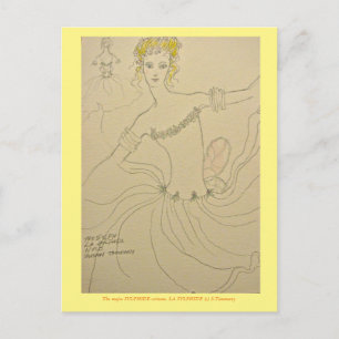 Costume for principle Sylphide in ballet Postcard