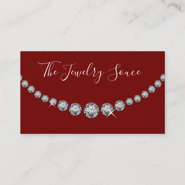 Costume Jewellery Designer Business Card (Front)