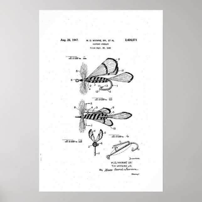 costume jewellery patent / dry fishing fly poster (Front)