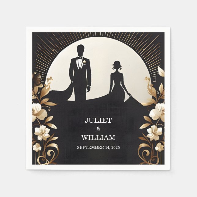 Costume Men Adult Tuxedo Bold Black Tie Wedding Napkin (Front)