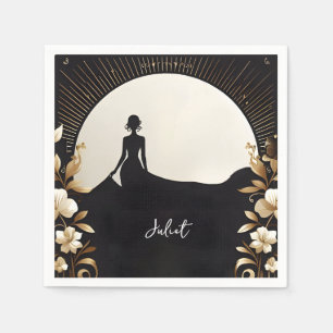 Costume Men Tuxedo Bold Black Tie Bridal Shower Napkin