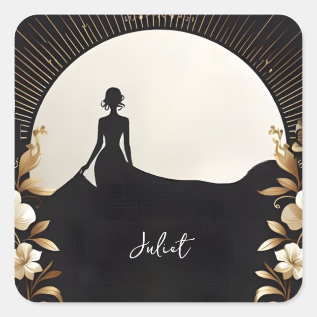 Costume Men Tuxedo Bold Black Tie Bridal Shower Square Sticker (Front)