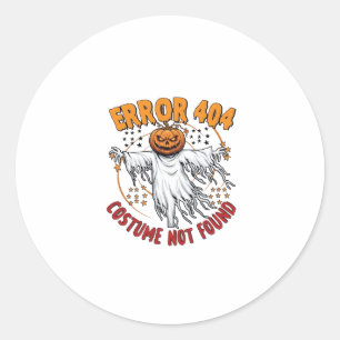 Costume Not Found Halloween Pumpkin Ghost_1 Classic Round Sticker