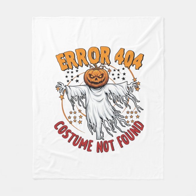 Costume Not Found Halloween Pumpkin Ghost_1 Fleece Blanket (Front)