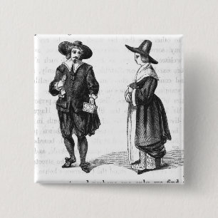 Costume of the Pilgrims 15 Cm Square Badge