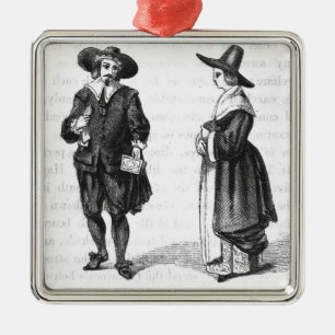 Costume of the Pilgrims Metal Tree Decoration