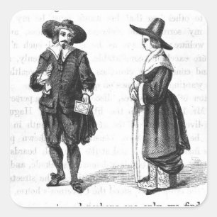 Costume of the Pilgrims Square Sticker