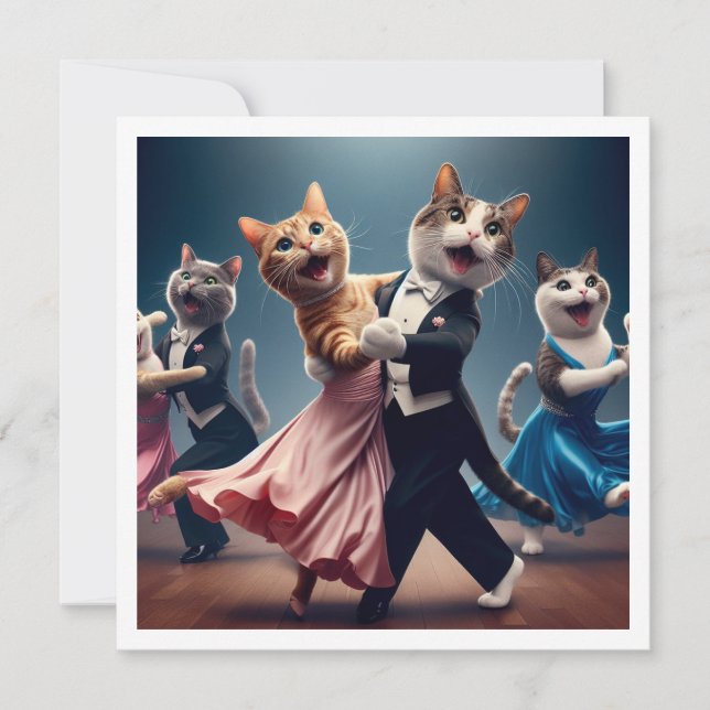 Costume party, Ballroom dance party, cat  Invitation (Front)