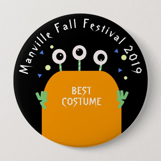 Costume Party Best Costume | Kids Monster 10 Cm Round Badge (Front)