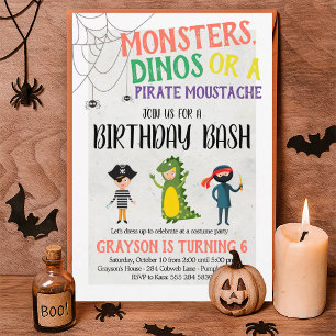 Costume Party Halloween Birthday Invitation
