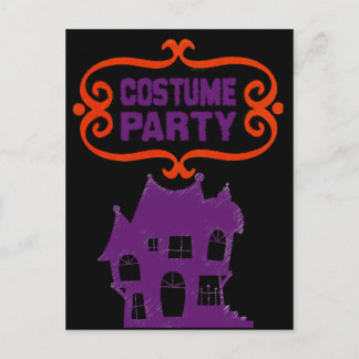 COSTUME PARTY HAUNTED HOUSE INVITE POSTCARD