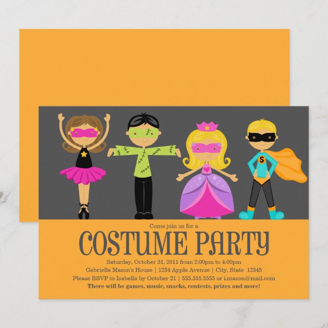 Costume Party Invitation (Front/Back)