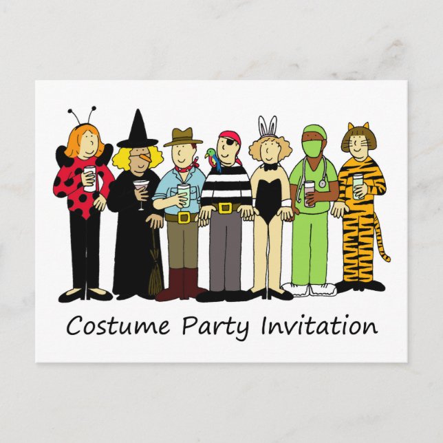 Costume Party Invitation Children in Fancy Dress Postcard (Front)