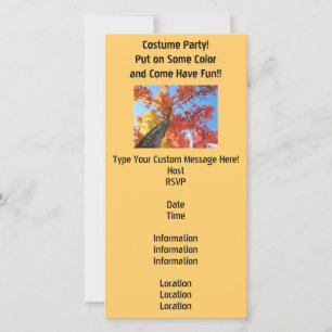 Costume Party Invitations Cards Autumn Leaves