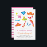 Costume Party Kids birthday party Rainbow 003 Invitation<br><div class="desc">A kid's birthday party invitation featuring dress up items illustrations.</div>