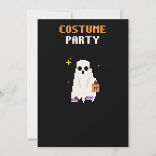 Costume Party Pixel Art Halloween Invitation