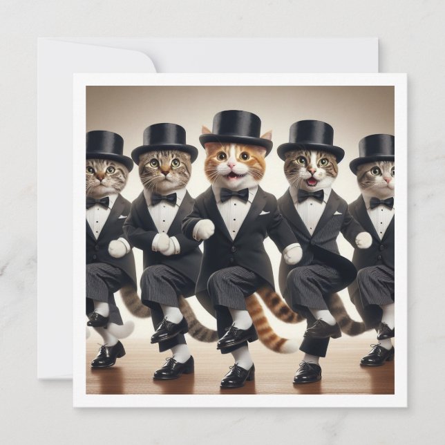 Costume party, Tap dance,  Dance party, cat  Invitation (Front)