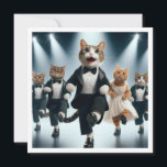 Costume party, Tap dance,  Dance party, cat  Invitation<br><div class="desc">A really funny invitation picturing gentlemen cats tap dancing. A great invitation for birthdays, dance parties, costume parties as well as for all cat lovers. The card can be fully edited and personalised to fit your needs, you can turn it into a greeting card or you can even leave it...</div>