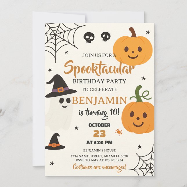 Costume Party Trick-or-Treat Invite (Front)