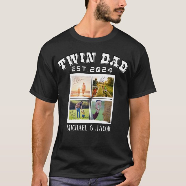 Costume Photos And Text Twin Dad Gift T-Shirt (Front)