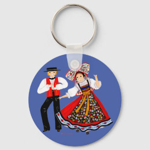 Costume traditionnel d'Alsace, France Key Ring