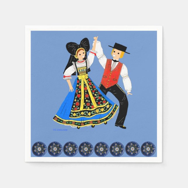 Costume traditionnel d'Alsace, France Napkin (Front)
