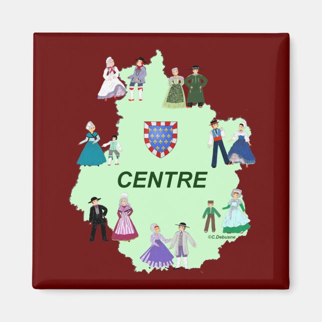 Costume traditionnel du Centre, France Magnet (Front)