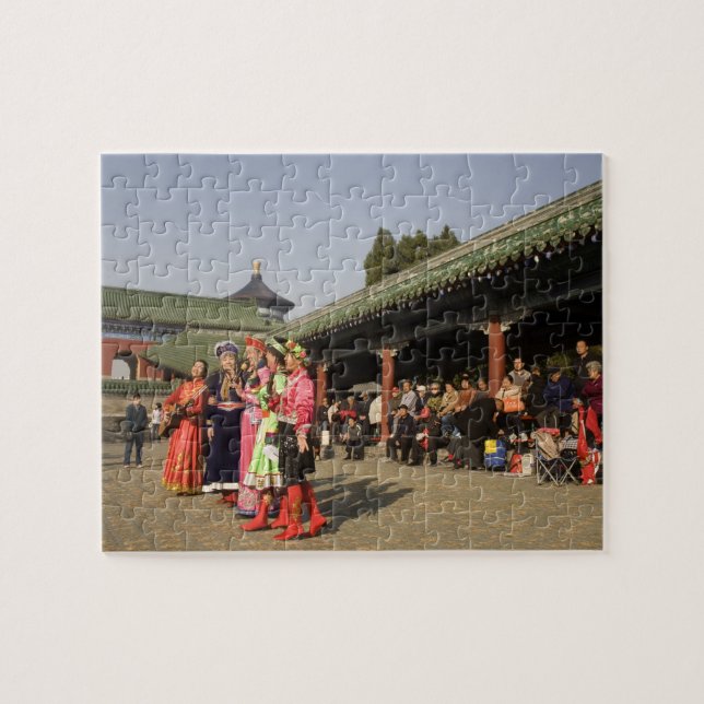 Costumed amateur folk dancers entertain jigsaw puzzle (Horizontal)