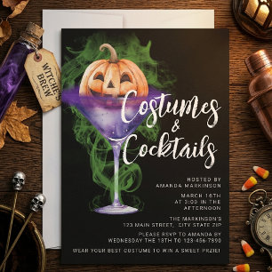 Costumes and Cocktails Adult Halloween Party Invitation