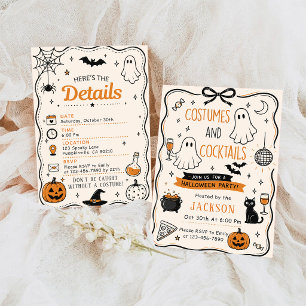 Costumes and Cocktails Adult Halloween Party Invitation