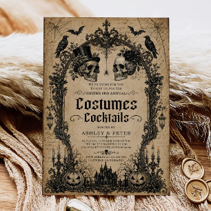Costumes and Cocktails Adult Halloween Party Invitation