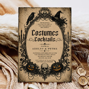 Costumes and Cocktails Adult Halloween Party Invitation